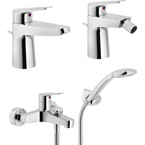 Set miscelatori lavabo bidet e vasca Nobili Hof cromati a risparmio idrico (1/5)