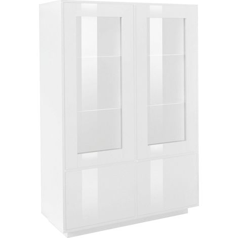 Mobile Vetrina 4 Ante 100,1x41,4x146 cm Bloom Bianco Lucido (1/5)