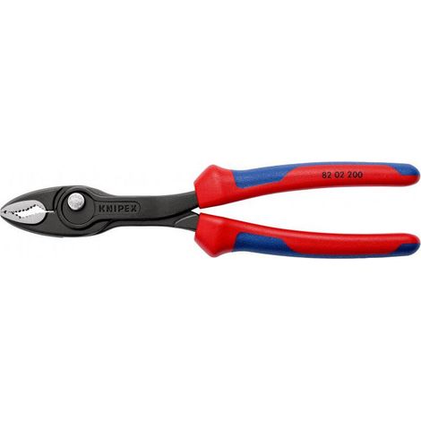 KNIPEX 82 02 200 TwinGrip® Pinza con capacità di presa frontale e laterale con manici comfort bonderizzata grigia 200 mm