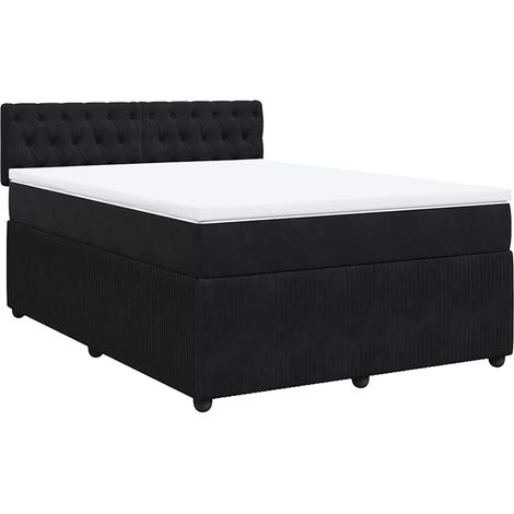 Maison Exclusive - Boxspringbett mit Matratze Schwarz 160x200 cm