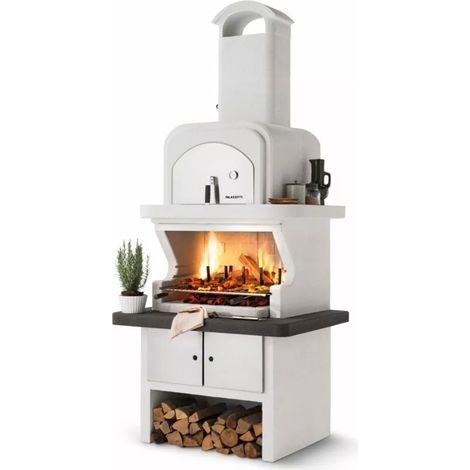 barbecue a carbonella in cemento palazzetti "balos" 118x92x265 cm
