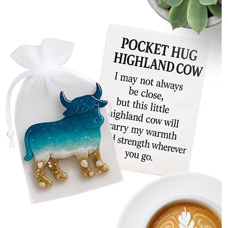 Décorations Vache Souvenir Décoratif Animal Mignon Drôle Et Motivant  Souvenir Vache Highland Avec Carte Inspirante Déco Encouragement Crèche Fête Pour Et Adultes (1/5)