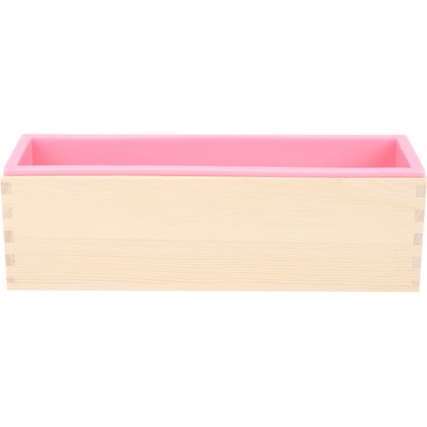 Molde de madera para jabón DIY de 1200 g, caja rectangular para jabón tipo pan, revestimiento de silicona, herramienta para moldear jabón y velas DIY.