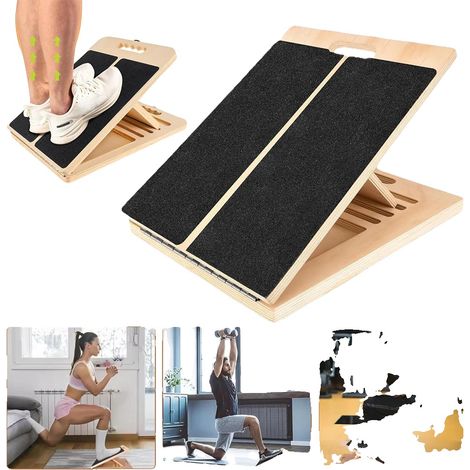 Plataforma de mini escalones, construcción de madera, ángulos ajustables (5), capacidad de carga de 136 kg (300 lb), dimensiones 39,9 cm x 29,9 cm, superficie antideslizante. (1/5)