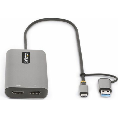 StarTech.com 167B-USBC-MULTIPORT Adattatore multiporta USB-C con dongle USB-C a USB-A, doppio HDMI (4K30Hz/1080p60Hz), Hub USB-A
