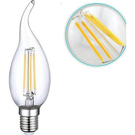 Trade Shop - LED-Lampe, 4 W, E14, kaltweiß, Flamme, Windlicht, Filament - (1/2)