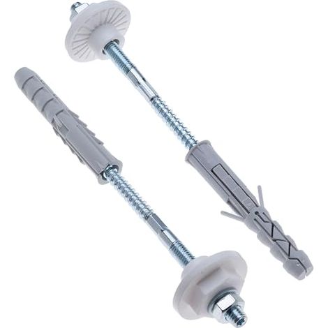 Kit de vis de montage pour lavabo 12x120 mm, kit d'installation de lavabo mural avec vis, Chevilles, rondelles et écrous fixations universelles pour salle de bain, WC, bidets ensemble (1/5)