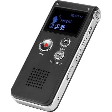 Enregistreur vocal numérique, enregistreur vocal 8G, enregistreur numérique portable rechargeable, enregistreur vocal, voix professionnelle pour conférences, réunions, entretiens, etc. (1/4)