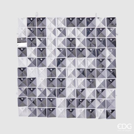 EDG Enzo De Gasperi Tenda Natale Glitter Quadrato 30 x 30 Cm Silver