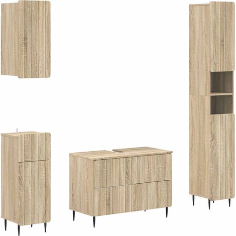Maison Exclusive - Set di Mobili da Bagno da 4 Pezzi ZWOLLE Rovere Sonoma (1/5)