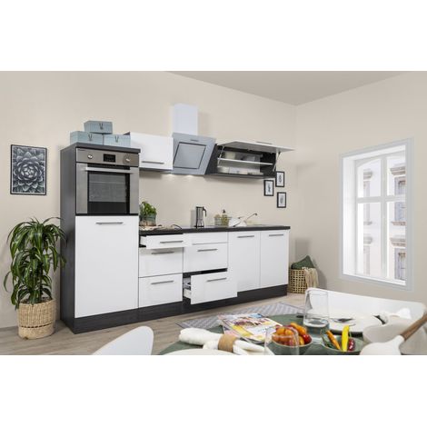 Cuisine Kitchenette Chêne Blanc Amanda 270 cm Respekta Premium (1/4)
