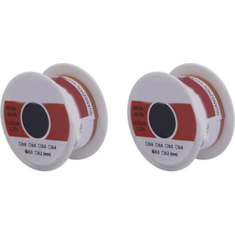 Kit 2 bobines fil à souder étain 0,5mm 50g, faible résidu, stable, pour LED ordinateur. (1/5)