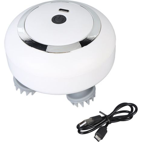 Wiederaufladbares, 3-stufiges Kopfhautmassagegerät, weißes, multifunktionales elektronisches Massagegerät (1/5)