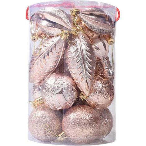 21-teiliges Set Weihnachtskugeln, Christbaumkugeln, Ornamente für Indoor-Partys, Jubiläen, Gold-Champagne Gold
