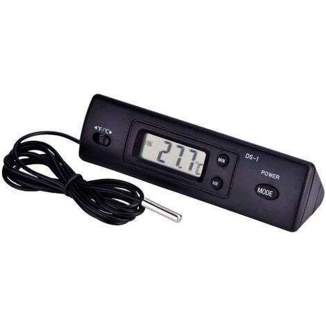 Thermomètre Compteur De Température Numérique À Cristaux Liquides LCD Mesure De L'humidité Capteur De Sonde Câblé pour Réfrigérateur Aquarium Climatiseur (1/5)