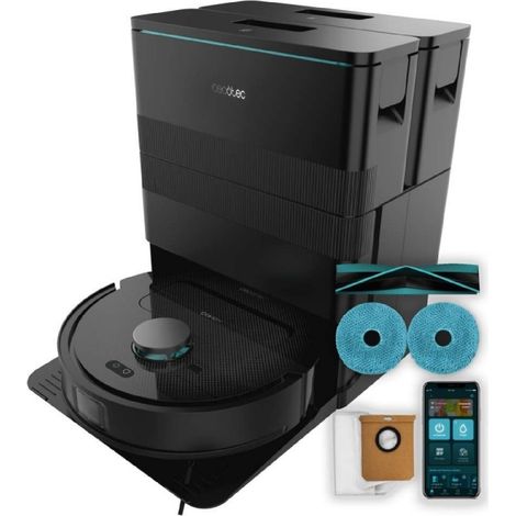 [PRODOTTO USATO] Robot aspirapolvere Conga X50. Motore di aspirazione da 15000 Pa. Base 4-in-1, navigazione laser, spin mops, spazzola laterale.