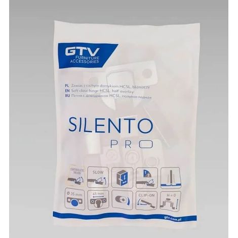 Cerniera doppia GTV SILENTO PRO, chiusura ammortizzata, guida e tappi terminali ZM-HCSL08-3DBEO (1/5)