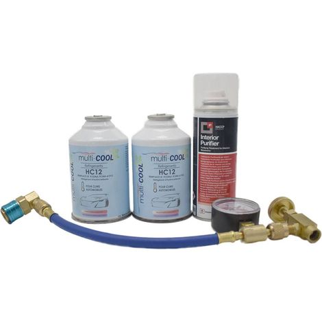 Multitanks – Pack de recharge MULTICOOL 12a – Fluide frigorigène écologique – Remplace R12, R134a, 1234yf – Efficacité thermique optimisée