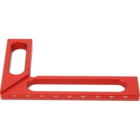 L-förmiger, quadratischer Schreinerlineal aus Aluminiumlegierung, Höhenmessung, Markierung, 90°-Winkellineal für Holzarbeiten, 100 mm / 3,9 Zoll (1/5)