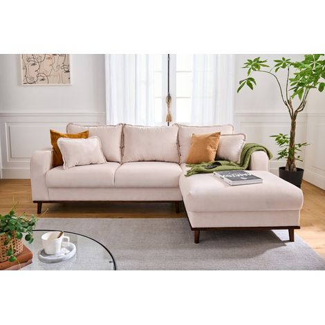 Albane - 4-sitzer ecksofa rechts - cord - beige
