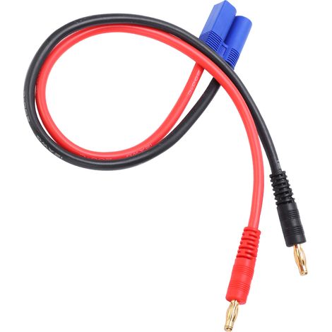Câble de connexion silicone 12AWG avec fiche banane 4.0mm vers connecteur EC5, 36.3cm pour chargeur de batterie LiPo B6 (1/5)