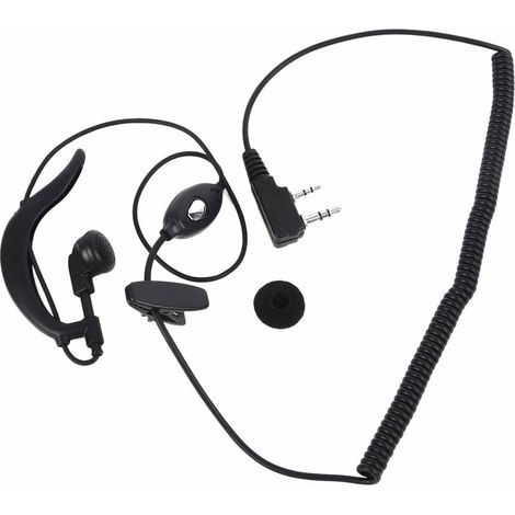 5 Baofeng professional walkie-talkie earpieces with noise reduction and HiFi sound, adjustable and equipped with a K-type audio headset. 2-pin radio earphones. - AquaForge (1/5)