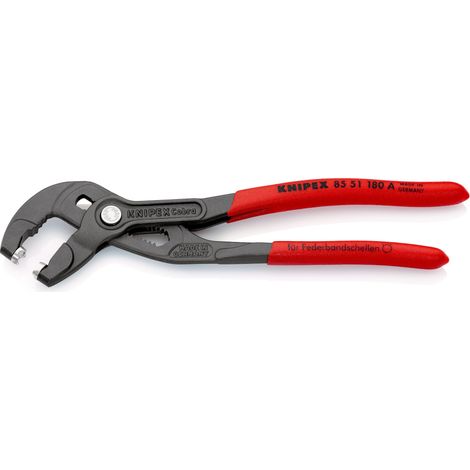 KNIPEX 85 51 180 A SB Spring Hose Clamp Pliers with non-slip plastic coating grey atramentized 180 mm