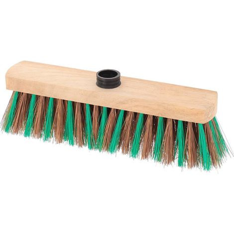 Scopa per esterni da 30 cm con struttura in legno e fibre di pet riciclate bicolore - verde naturale - Tendance (1/3)