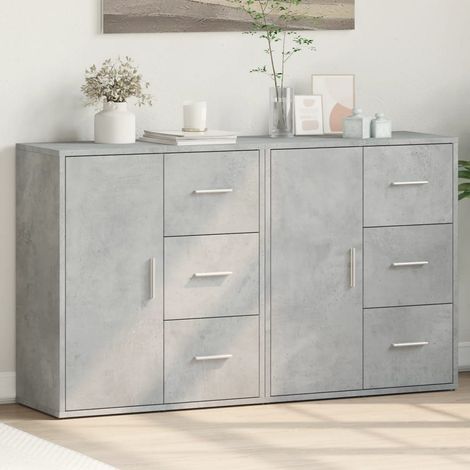 Sideboards 2 pcs Concrete Grey 60x31x70 cm Engineered Wood vidaXL (1/5)