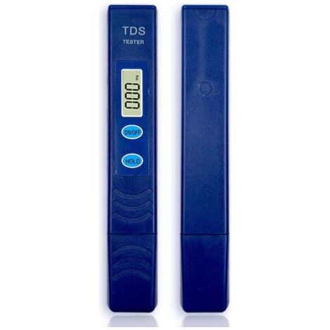 Testeur de qualité de l'eau TDS, testeur d'eau potable, testeur de qualité de l'eau (0-9990 ppm), testeur d'eau potable portable, lot de 2, bleu foncé.