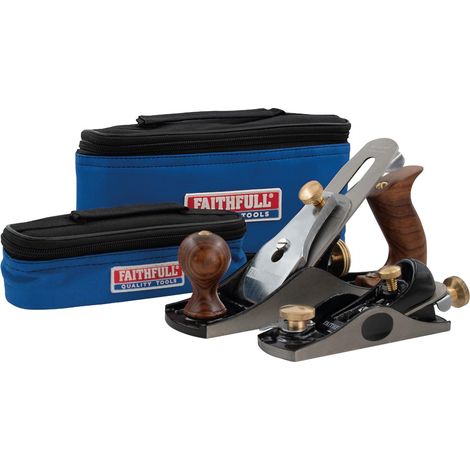 Coffret de rabots n° 4 et n° 6012 avec sacs de rangement en toile – Rabots à main en fonte usinés avec précision pour le lissage, l'ébarbage et le travail du bois de bout (1/5)