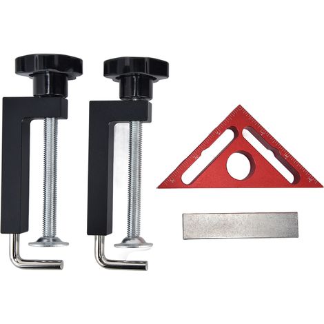 Équerre magnétique de positionnement à 90°, réglet d'angle triangulaire avec butée de serrage, outil de menuiserie (1/5)