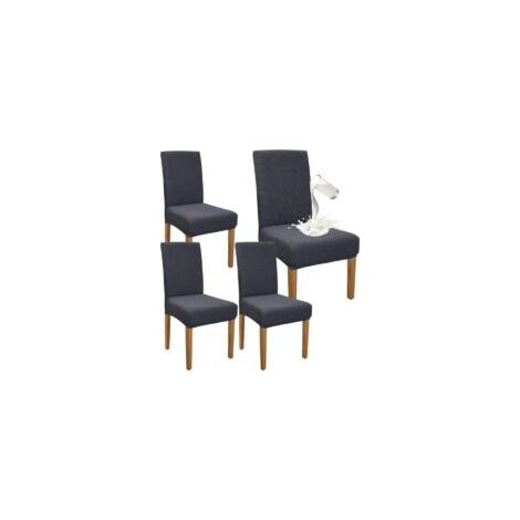 4er-Set hochwertige, wasserdichte Stuhlhussen für Esszimmer, Bankett, Küche und Partys – grau – Crezuo