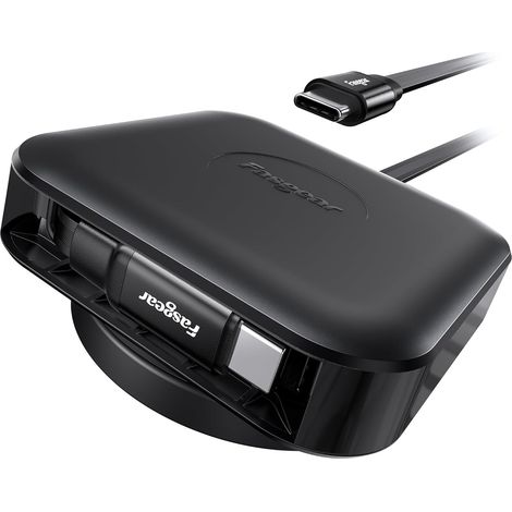Câble USB-C rétractable - Rotation à 360° sur table 60 W PD/PPCâble de charge rapide rétractable USB C 2.0 Pour 16 15 Pro Max/i-Pad Pro/Mac-Book/Sam-sung (Noir, 2m) (1/5)