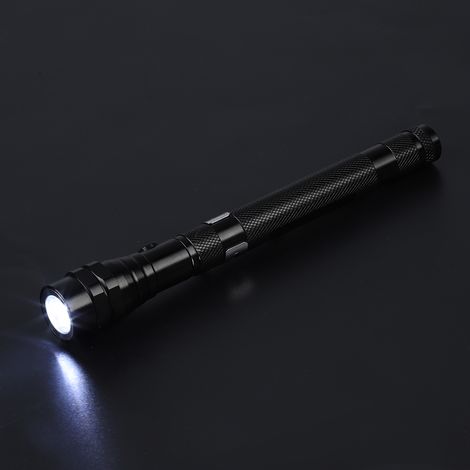 Mini-Multifunktions-LED-Taschenlampe, flexibler, teleskopierbarer Dreharm, magnetische Spitze, schwarz, tragbar, wiederaufladbar, für Bastelarbeiten und Camping (1/5)