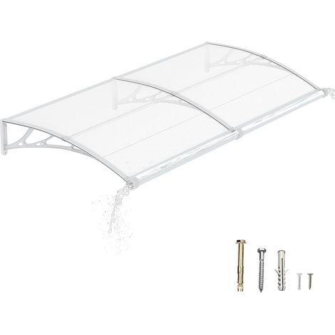 Auvent de Porte d’Entrée 100 × 150 cm, Marquise de Porte Extérieur en Polycarbonate, Abri Anti-Pluie et Anti-UV pour Maison, Balcon et Terrasse (1/5)