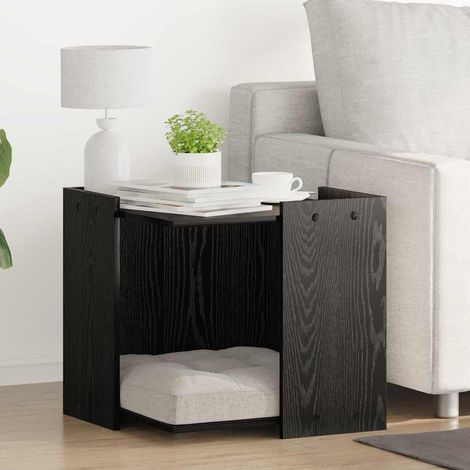 vidaXL Cat Litter Box Enclosure Black oak 53 x 53 x 51 cm