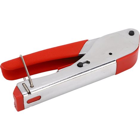 Kit de sertissage pour câble coaxial avec dénudeur et 20 connecteurs F, outil de sertissage réglable pour câbles métalliques (1/5)