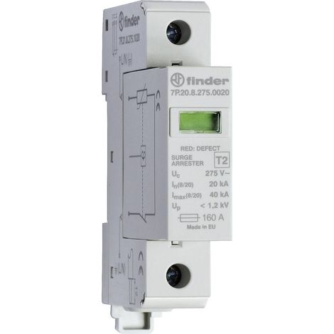 Dispositif antisurtension Finder 7P.21.8.275.1020 7P.21.8.275.1020 20 kA (1/2)