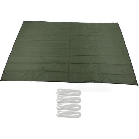 Voile d'ombrage solaire anti-UV pliable, toile rectangulaire pour cour-jardin-piscine, vert armée (1/5)