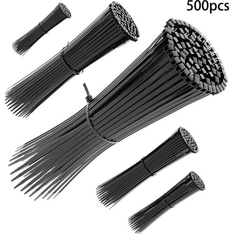 Zip Ties Assorted Sizes 500 Pack Cable Ties Heavy Duty UV Resistant Plastic Cable Ties (1/5)