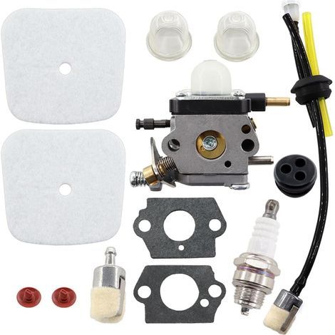MCHNIC Carburateur avec filtre à air Filtre à carburant Tuyau pour Mantis 2 temps 7222 7222E 7222M 7225 7230 7234 7240 7920 7924 Tiller Remplace C1U-K54A, 12520011822, 12520013122, 12520013123 (1/5)