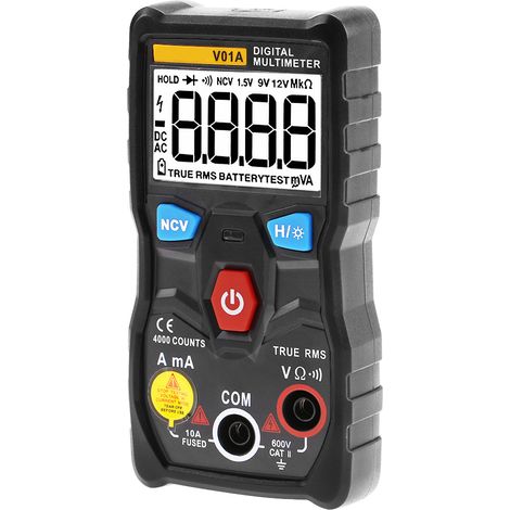 ANENG V01A Digitalmultimeter mit automatischer Bereichswahl und True-RMS-Messung, AC/DC-Strom-, Spannungs- und Ohm-Tester (Schwarz) (1/5)
