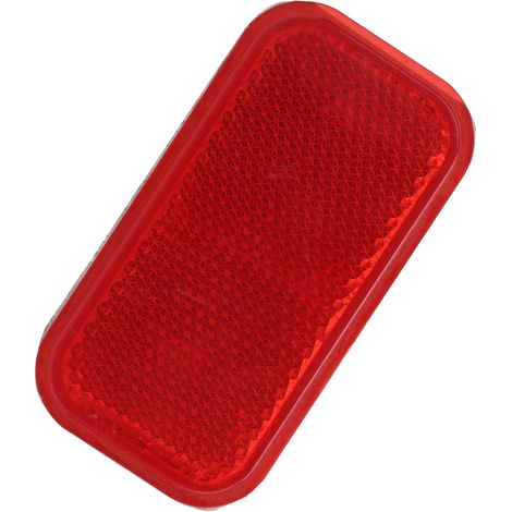 Panneau Réfléchissant Adhésif de Sécurité Nocturne pour Auto Moto, Rectangle Rouge, Remplacement (1/5)