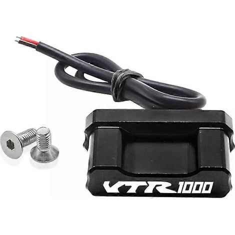 Support de plaque d'immatriculation pour Honda VTR1000F Firestorm (1998-2003) - Cadre de plaque avec feu clignotant LED intégré - Couleur : Noir (1/4)
