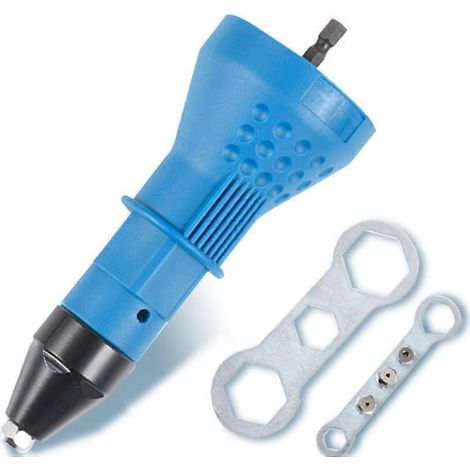 Outil de rivetage, accessoire professionnel pour pistolet à riveter électrique, outil d'insertion pour adaptateur de perceuse à riveter sans fil (1/4)