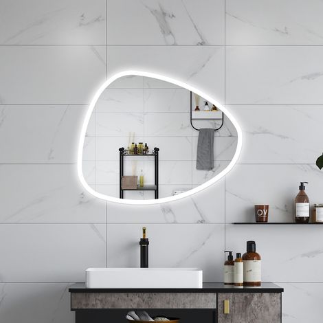 Aica Specchio da bagno 80 x 65 cm, dimmerabile, Funzione Memoria, antiappannamento, 3 colori (1/5)
