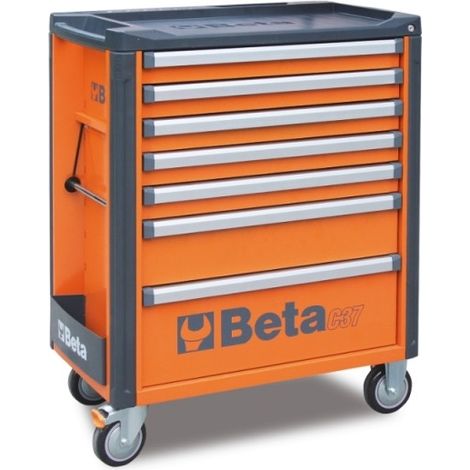 Beta C37/7 Cassettiera mobile vuota 7 cassetti - Arancio (1/3)