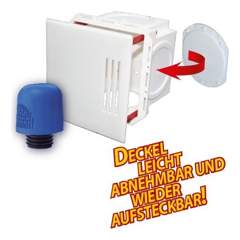 Haas Kunststoff-Wandeinbaukasten klein mit Sichtblende und Rohrbelüfter (1/2)