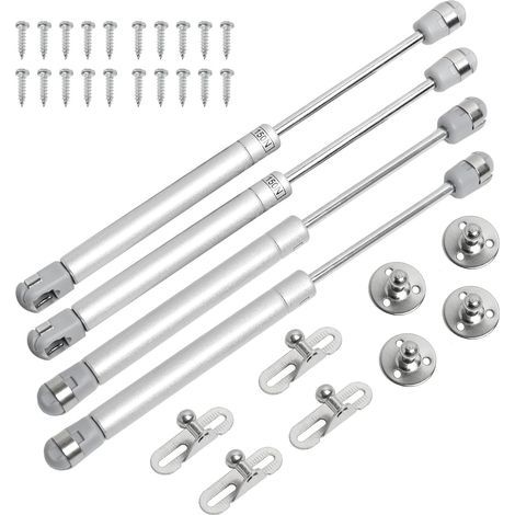 4PCS 150N/15kg Vérins à Gaz pour Armoires de Cuisine, Ressorts Amortisseurs Hydrauliques en Acier, Charnières à Fermeture Douce, pour Placards, Fenêtres et Boîtes de Rangement (1/5)